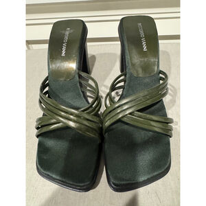 Women's ROBERTO VIANNI Green Strappy Heels slide sandals vegan Size 10/41